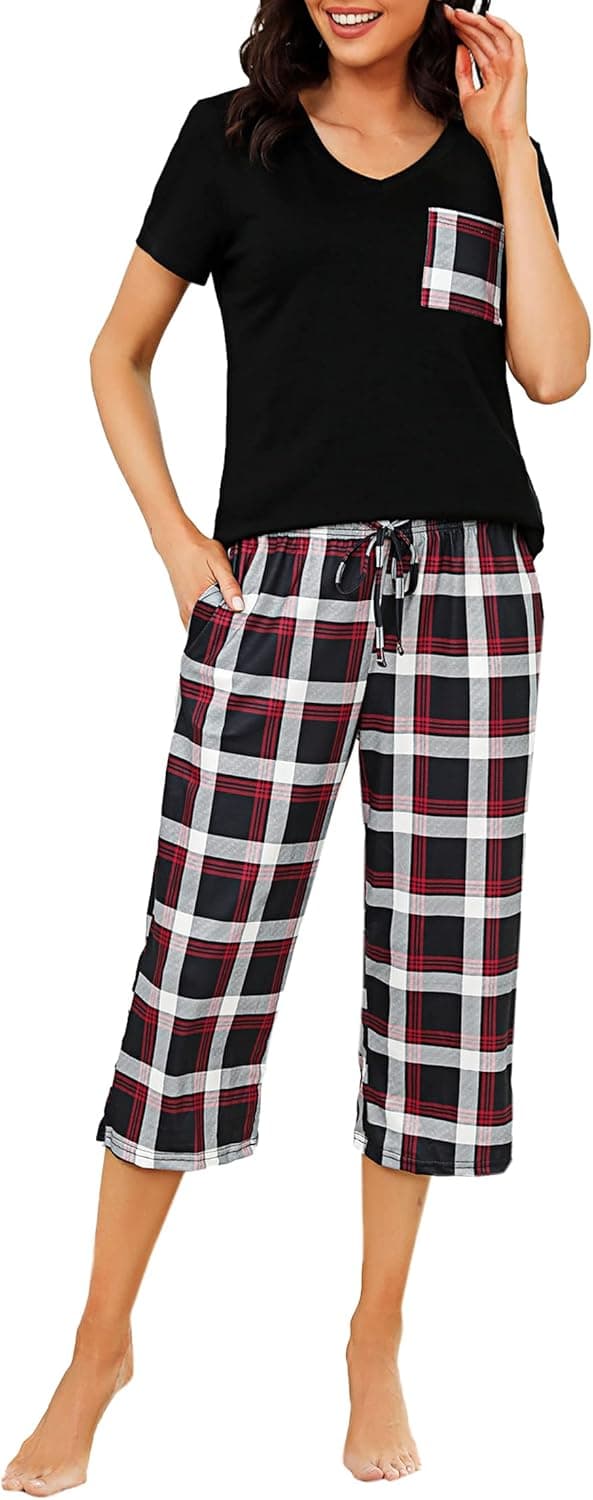 Thumbnail 6 de iClosam Damen Schlafanzug Kurzarm Set