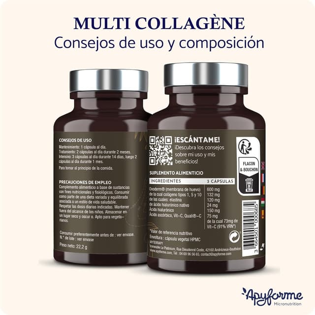 Thumbnail 5 de Apyforme - Colágeno Hidrolizado y Ácido Hialurónico 💧 60 Cápsulas