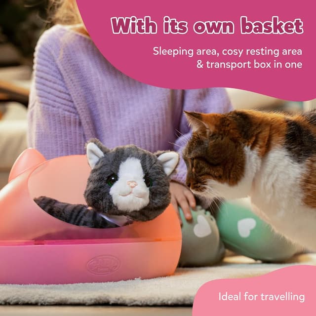 Detalle 2 de BABY born My Cat Cookie plush with sound & vibration (incl. cat basket)