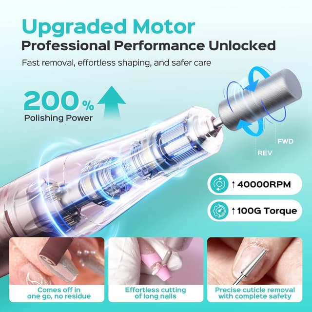 Thumbnail 2 de COSLUS Electric Nail Drill 40000 RPM ๐