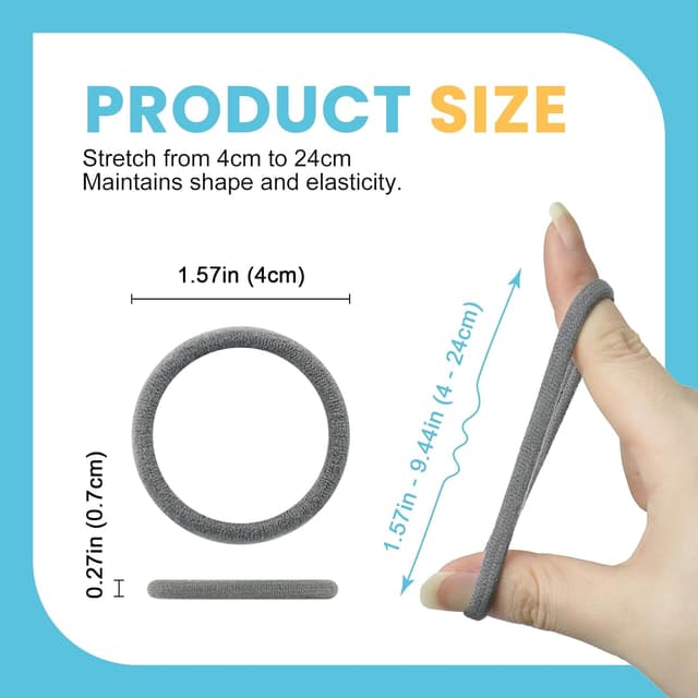 Detalle 2 de HOYOLS 100pcs Soft Hair Ties (Seamless, No Damage) for Women & Girls — Brunette Brown Set