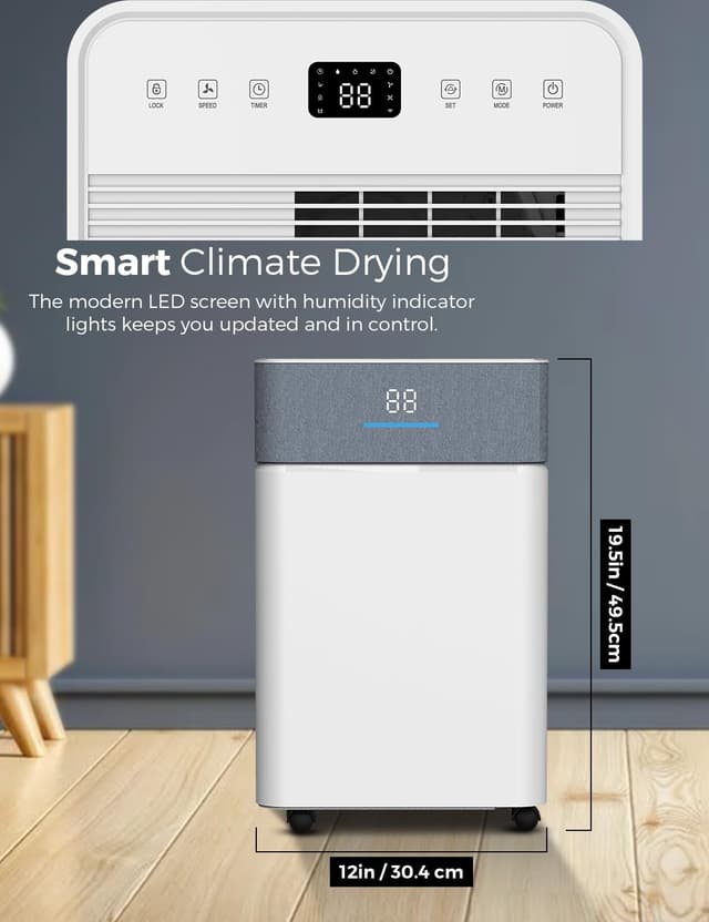 Thumbnail 6 de EcoNour Smart 20L WiFi dehumidifier with auto-humidity control 🌫