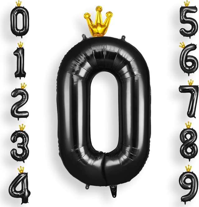 Imagen de AOOSU Globo Número 0 negro 101 cm en OfertitasTOP