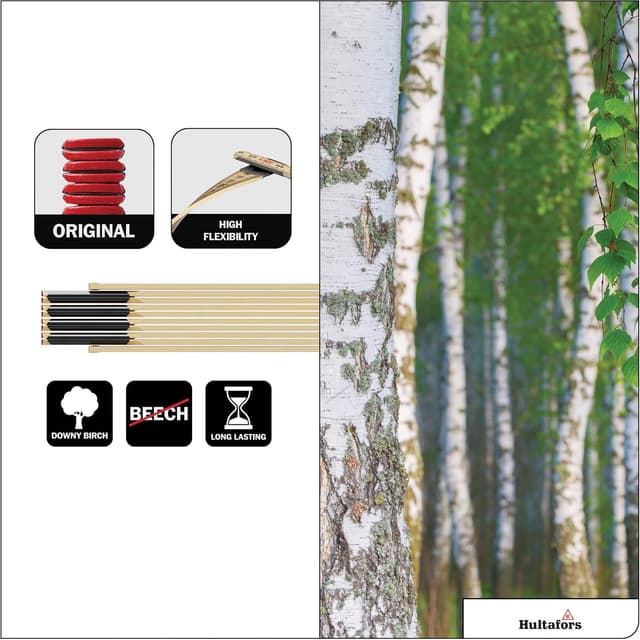 Detalle de Doppio metro pieghevole 2 m Hultafors Schwedenmeter® originale in betulla (confezione multipla da 3 pezzi, 100012)