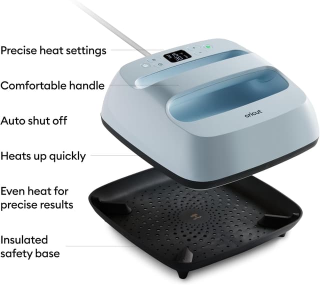 Detalle de Cricut EasyPress 3 (9x9 in) heat press for T-shirts, cushions and more – Zen Blue