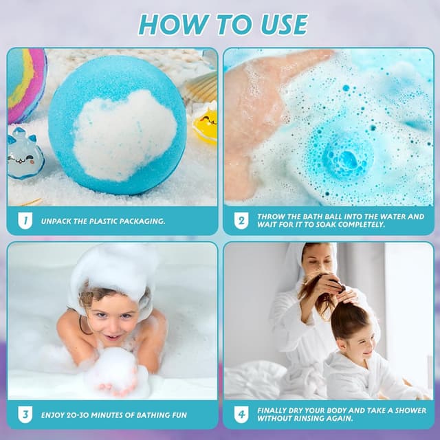 Thumbnail 3 de CIMOYBAI Badekugel 12 pezzi bombe da bagno per bambini