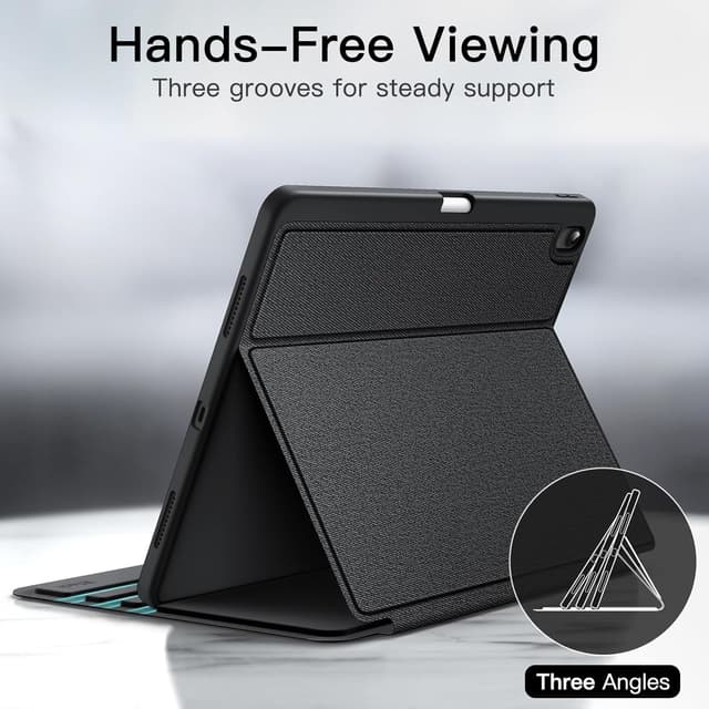 Detalle de JETech Slim Folio Case for iPad Air 13-inch (M4/M3/M2, 2026/2025/2024) with Pencil Holder, Auto Wake/Sleep – Black