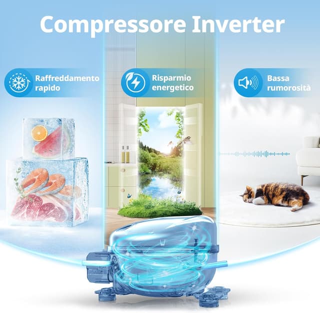 Detalle 2 de COMFEE' RCU40WH3EU(E) Mini congelatore da 31 L con porta reversibile e termostato regolabile