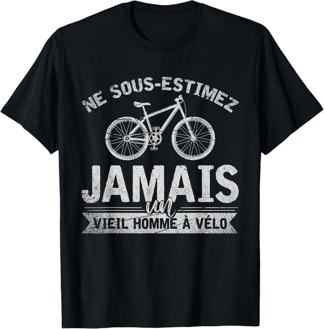 Detalle de T-shirt cycliste Ne sous-estimez jamais vieil homme