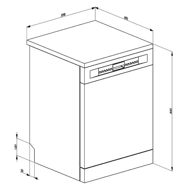 Detalle 2 de Smeg LVS254CB lavavajillas 13 servicios 60 cm