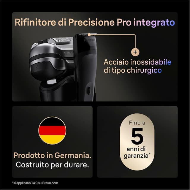 Thumbnail 6 de Braun Serie 9 Pro 9610SI rasoio elettrico barba 60 min