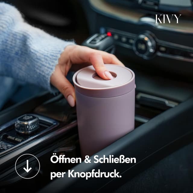 Detalle de KIVY Thermobecher 350 ml – isolierter Edelstahl-Reisebecher für Heiß & Kalt (6 h heiß / 24 h kalt)