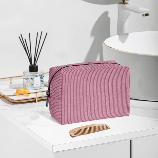 Detalle 2 de MAANGE kleine Kosmetiktasche für Reise & Handtasche (Cord, rot)