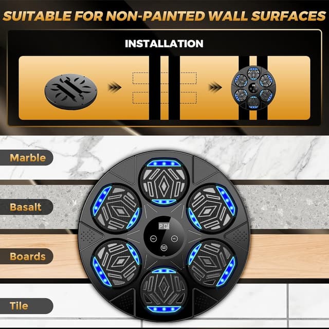 Detalle 2 de LOLBOX Upgraded Music Boxing Machine (Wall Mount) with Bluetooth & Gloves