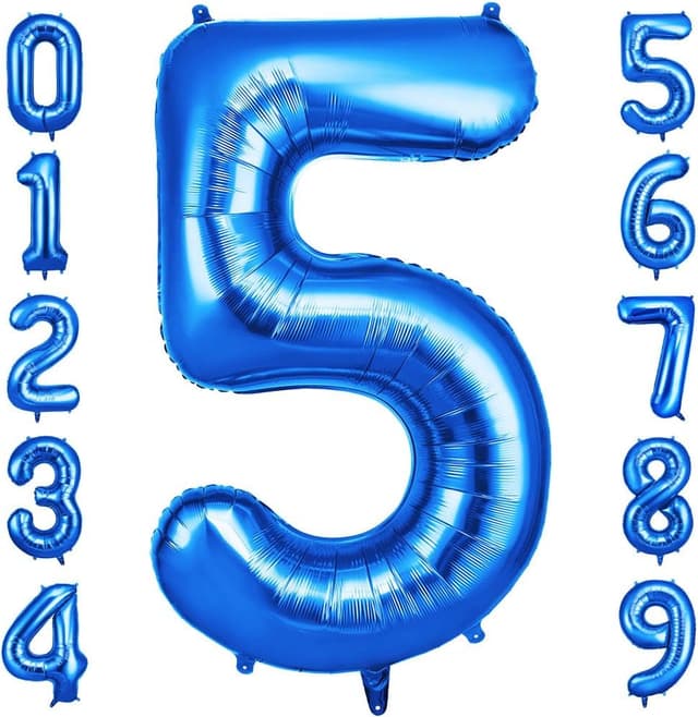 Imagen de OFFCUP Globo 5 Azul 101 cm Birthday Numbers en OfertitasTOP