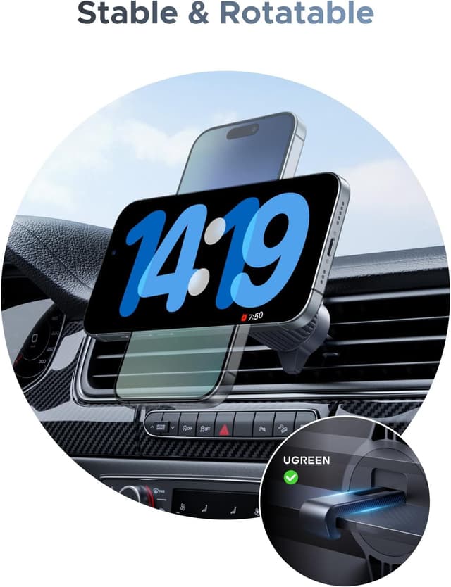 Thumbnail 3 de UGREEN MagFlow Qi2 25W Support voiture magnétique pour iPhone