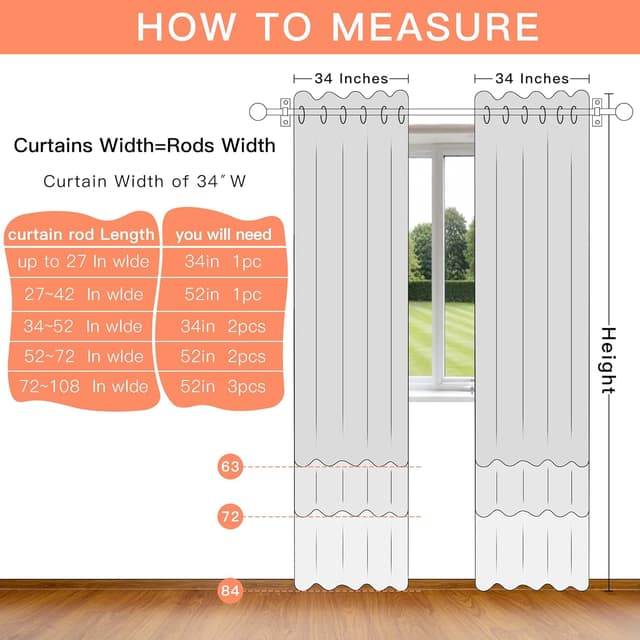 Detalle 1 de XiDi Eyelet Blackout Curtains 86x160cm (2 panels) with voile layer for kids rooms