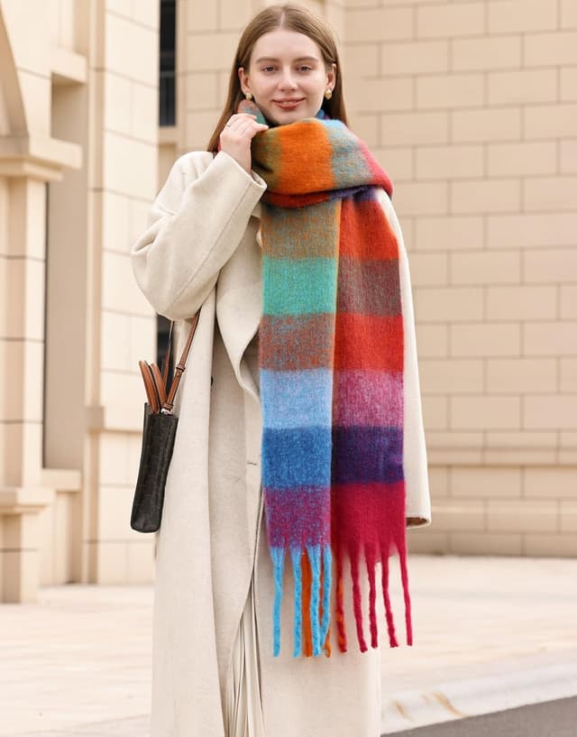 Thumbnail 5 de Wander Agio Winter Women Warm Scarf — Long Plaid 🧣