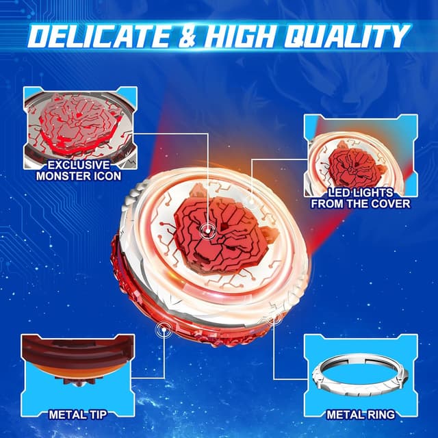 Thumbnail 4 de Infinity Nado peonza metálica Rojo 5 años