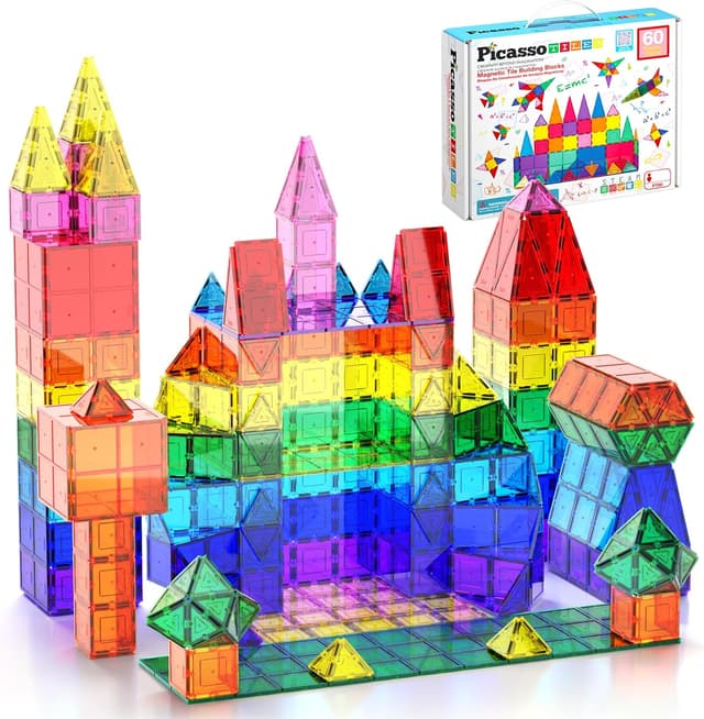 Detalle de PicassoTiles 60 Piece Magnetic Building Set