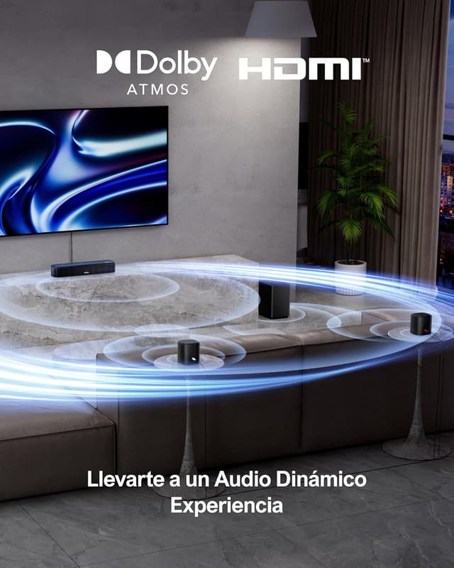 Detalle de ULTIMEA Aura A50 Pro : barre de son 5.1ch avec Dolby Atmos pour TV, HDMI eARC, App et caisson 4