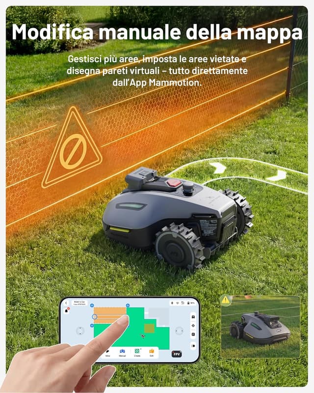 Thumbnail 5 de MAMMOTION YUKA mini 2 500 robot tagliaerba senza filo perimetrale con Visione AI Tri-Cam e Garage