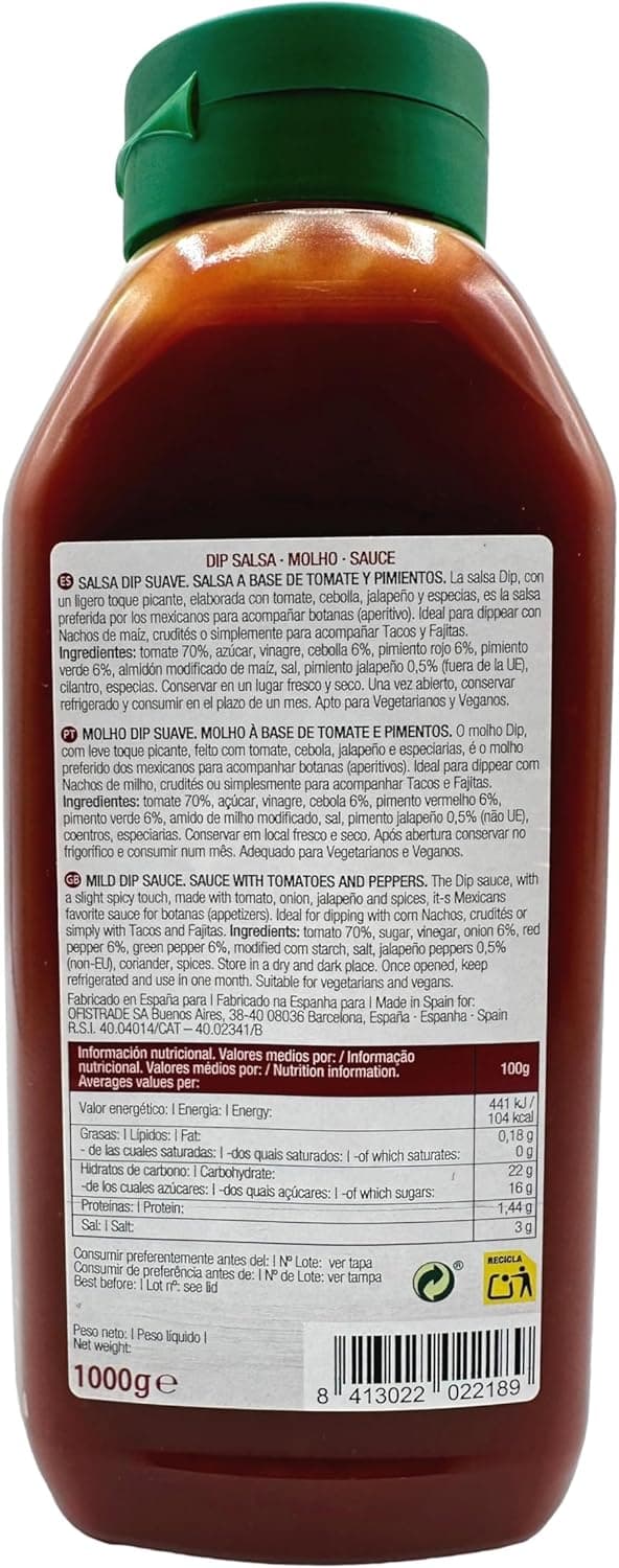 Thumbnail 1 de SAWORS Salsa de Tomate Mild para Nachos 1kg 🍅