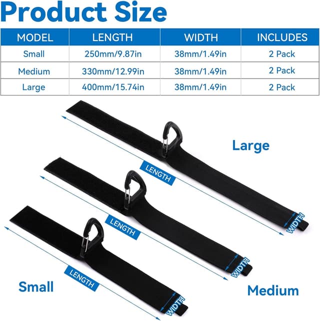 Detalle 2 de Verlängerungskabel-Organizer & Aufhänger – 6er Set flexible Klettbänder mit Dreieckschnalle