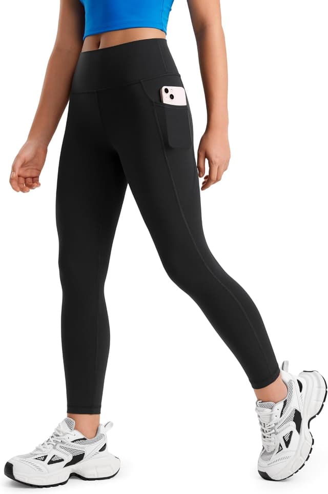 Detalle de CRZ YOGA Ragazze Butterluxe leggings con tasche laterali vita alta