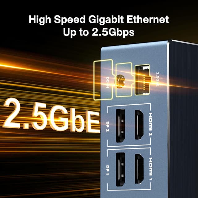 Detalle de iVANKY 20-in-1 DisplayLink Docking Station für MacBook Pro (180W) – Triple 4K@60Hz, 2,5GbE & 3x HDMI