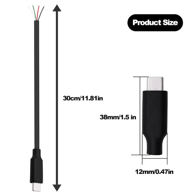 Detalle 2 de YARCHONN USB Type-C 4 Pin cable, 30cm