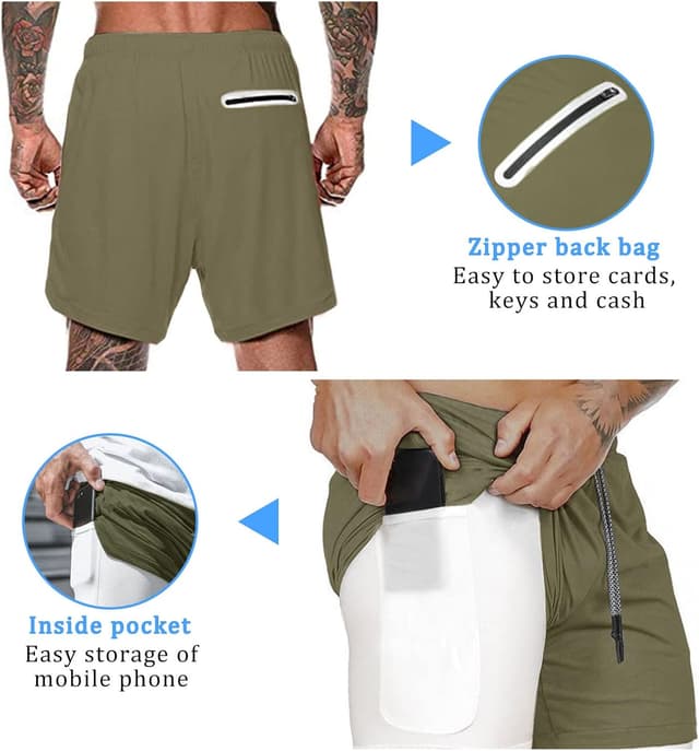 Thumbnail 5 de Aisprts Pantaloncini Palestra Uomo Pantaloncini Running Estivi