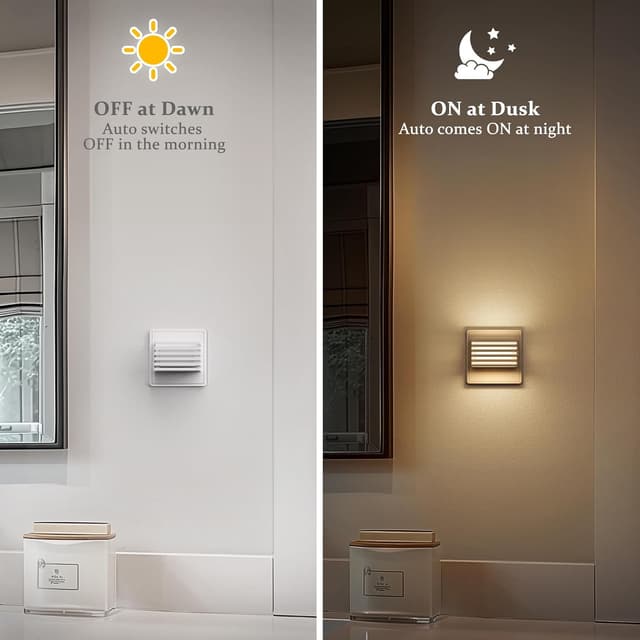 Detalle 2 de Emeritpro Nachtlicht Steckdose mit Dämmerungssensor – 2er-Set dimmbares LED-Licht für Kinderzimmer (3000K Warmweiß)