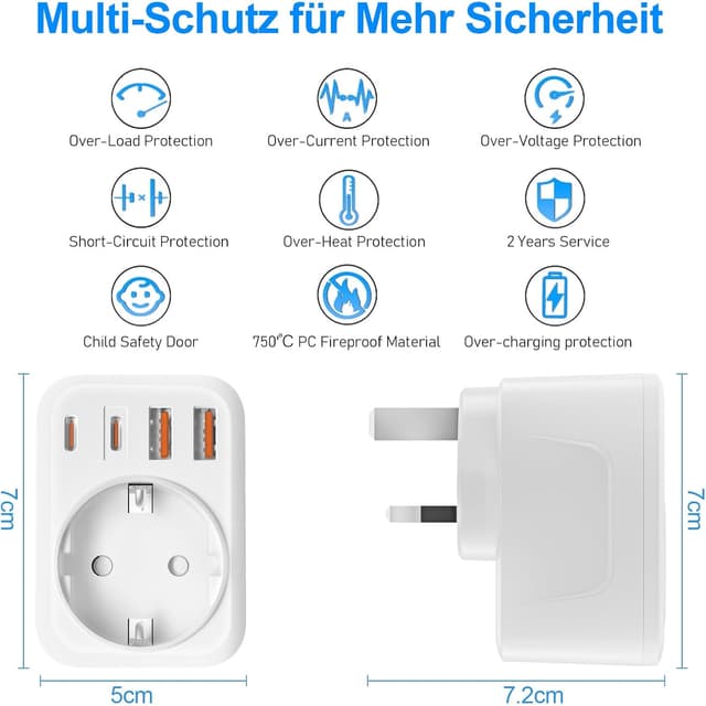 Thumbnail 5 de UK Reiseadapter Typ G mit 3750W đ