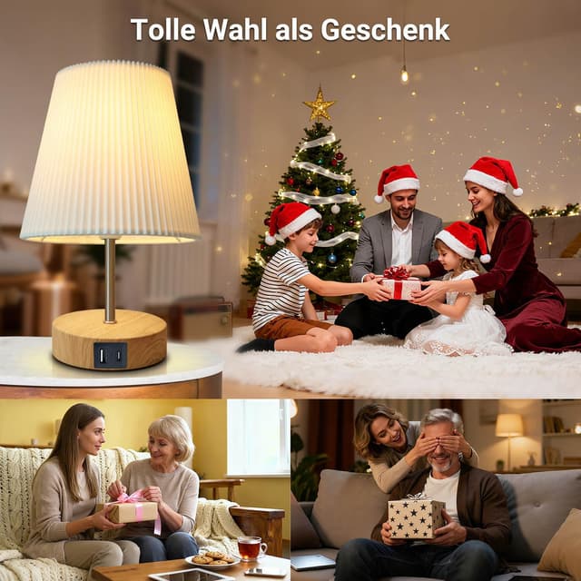 Detalle de HSLighting Nachttischlampe Touch Dimmbar 2 Stück