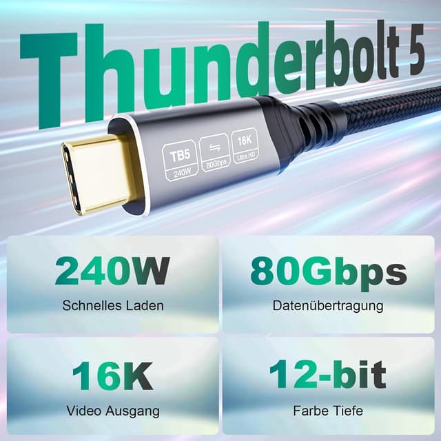 Thumbnail 1 de EUDOBEL Thunderbolt 5 Kabel 0,5 m