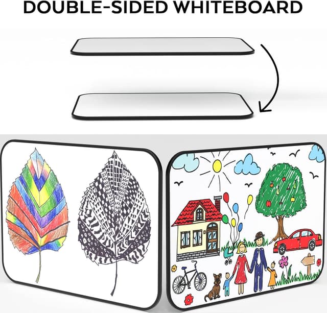 Detalle de Nicpro A3 Magnetic Double-Sided Dry Erase Whiteboard (30 x 42 cm) with 8 Pens and Eraser