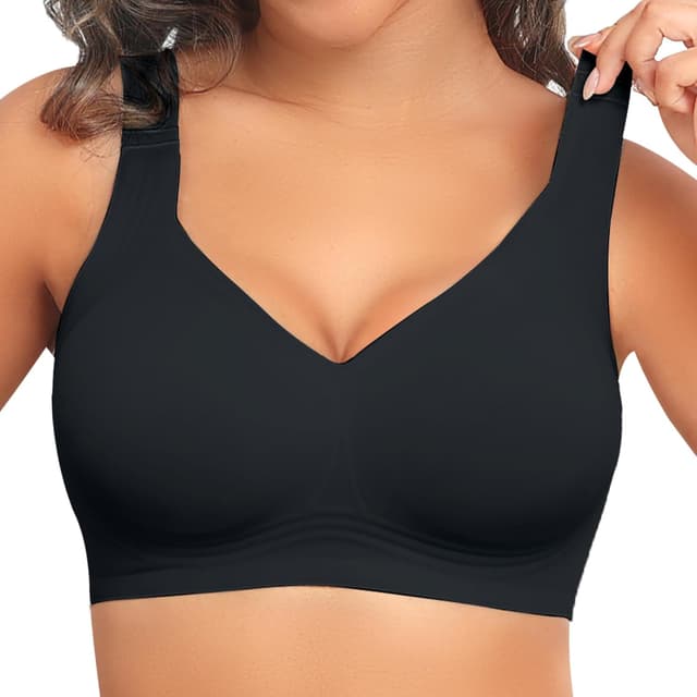 Detalle de PoseFree Wireless Support Bra for Women - Seamless Comfort full coverage 🧷