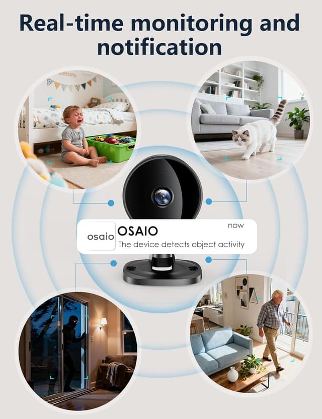 Detalle de Surfola Security Camera Indoor (1080P FHD) WiFi CCTV for Baby, Pet & Elderly Monitoring
