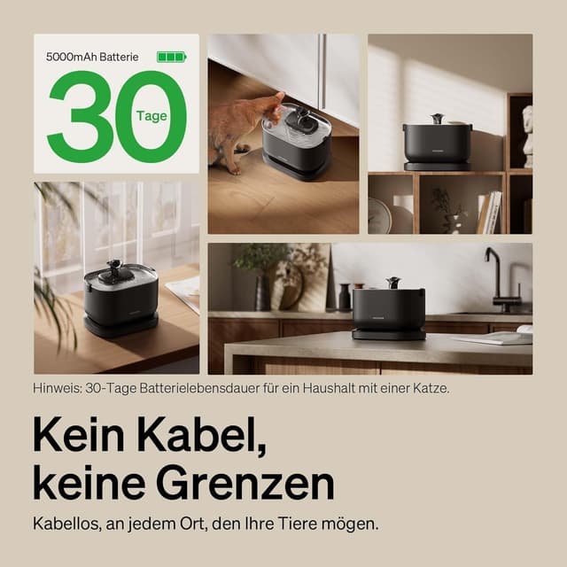 Detalle 2 de PETLIBRO Katzenbrunnen kabellos 5000 mAh