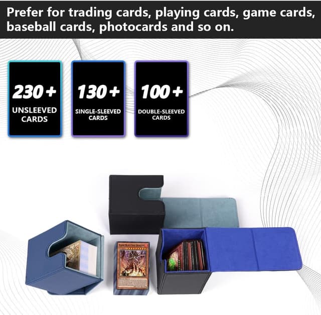 Detalle 1 de Boîte de rangement cartes Yu-Gi-Oh, PU, bleu-gris
