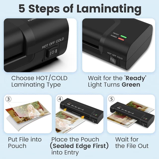 Thumbnail 4 de Portable A4 Thermal Laminator 30 pouches
