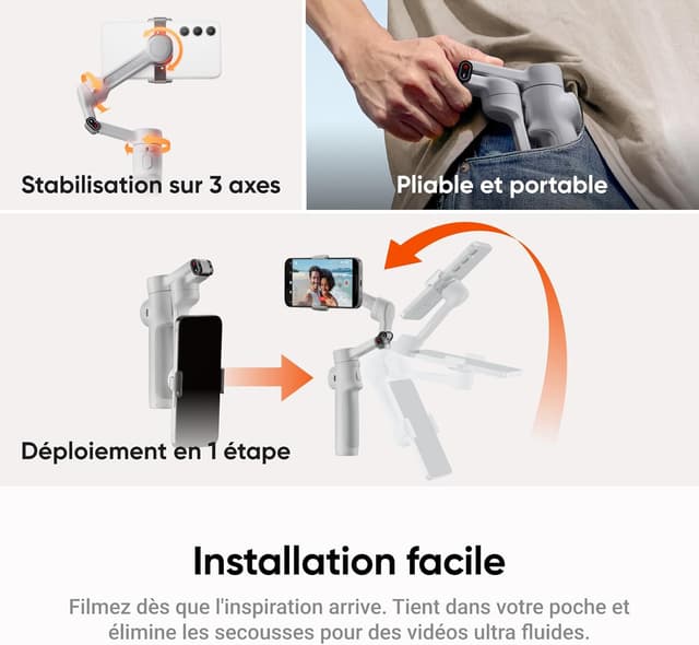 Thumbnail 4 de Insta360 Flow 2 Plus stabilisateur 15x