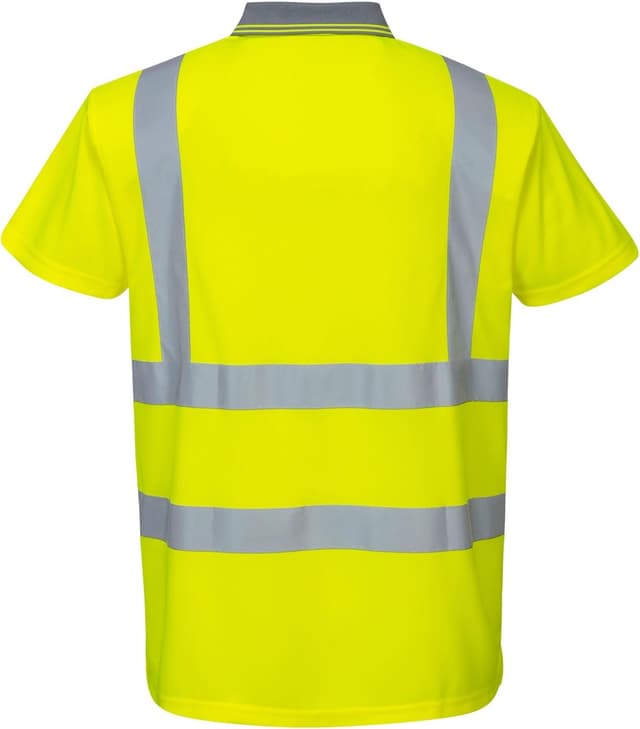 Detalle de Portwest Hi-Vis Short Sleeve Polo à manches courtes, tissu respirant et UPF 40+