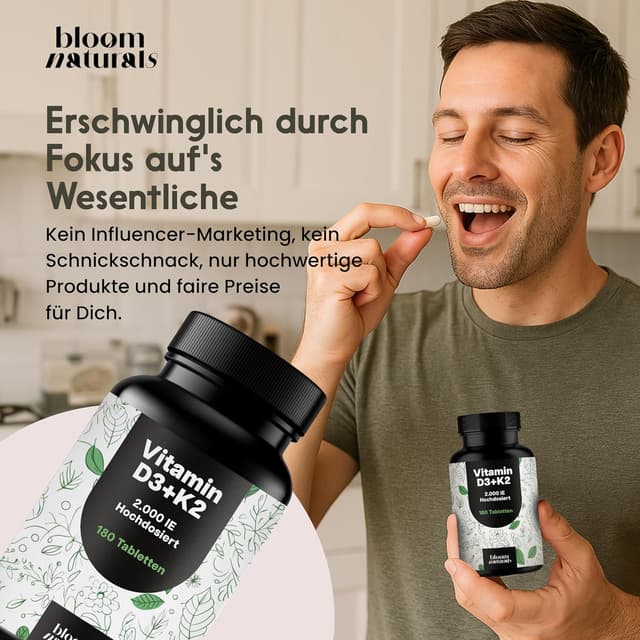 Thumbnail 5 de Vitamin D3 K2 hochdosiert – 180 Tabletten 2000 IE
