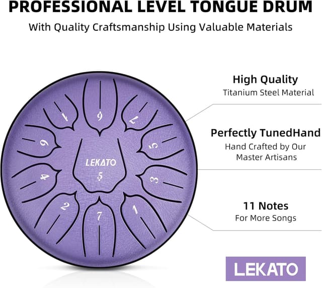 Thumbnail 1 de LEKATO Steel Tongue Drum 6 Inches