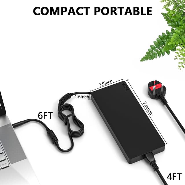 Detalle 2 de MAXPOR Replacement 330W Laptop Charger (19.5V, 7.4mm barrel) for Dell/Alienware gaming models