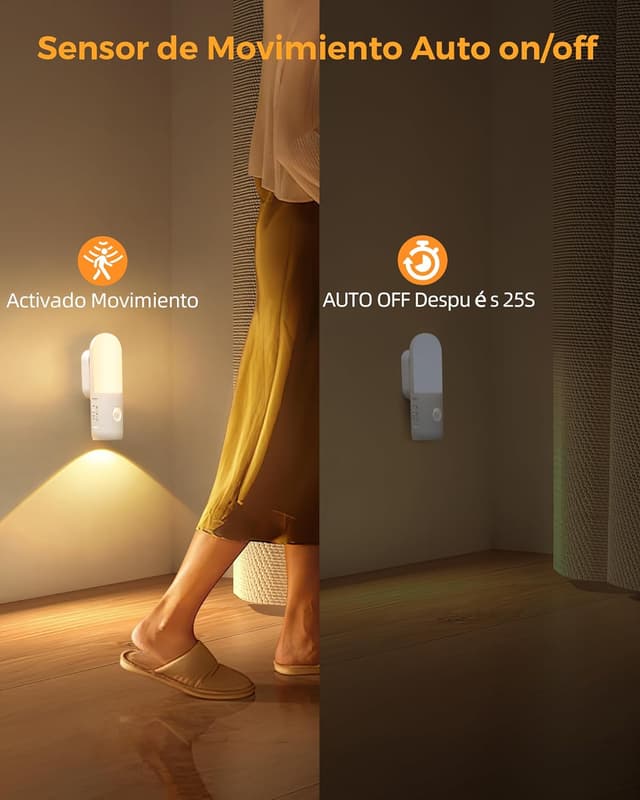 Detalle 2 de Gotopceed Luz LED Nocturna Sensor Movimiento Recargable