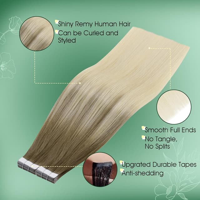 Thumbnail 5 de RUNATURE Extensiones Adhesivas Pelo Natural Rubio Platino 50cm