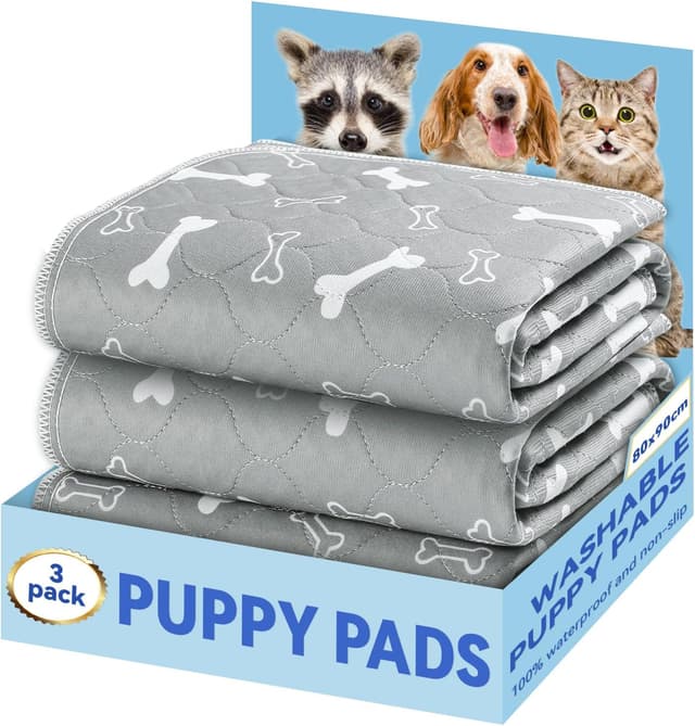 Detalle de Baodan Washable Puppy Pads (3 Pack) – Reusable 90x80 cm waterproof training mats